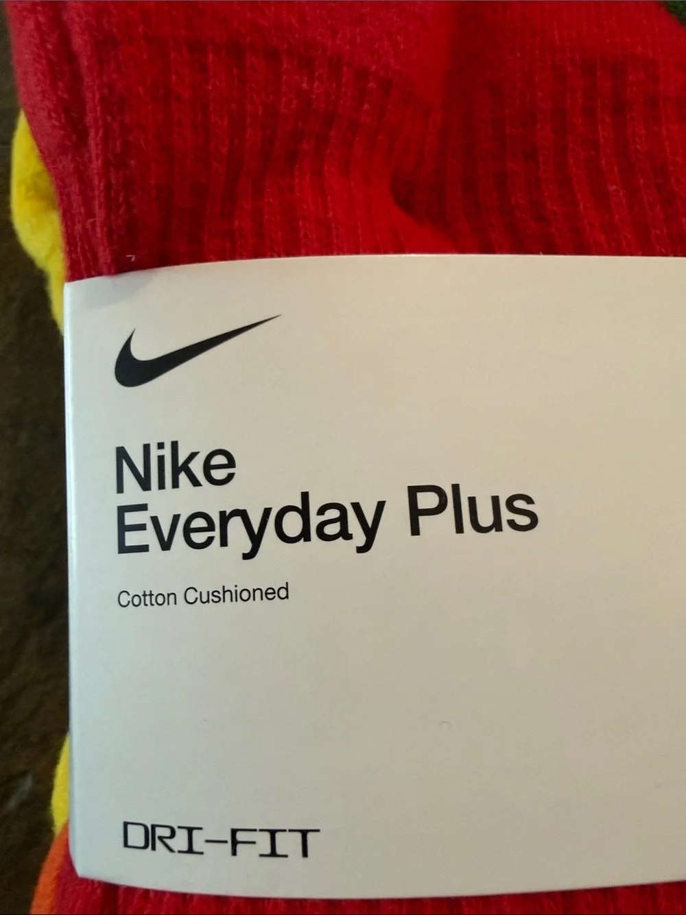 Nike Everyday Plus Crew Socks - Red, Green, Blue, orange, yellow & Purple New